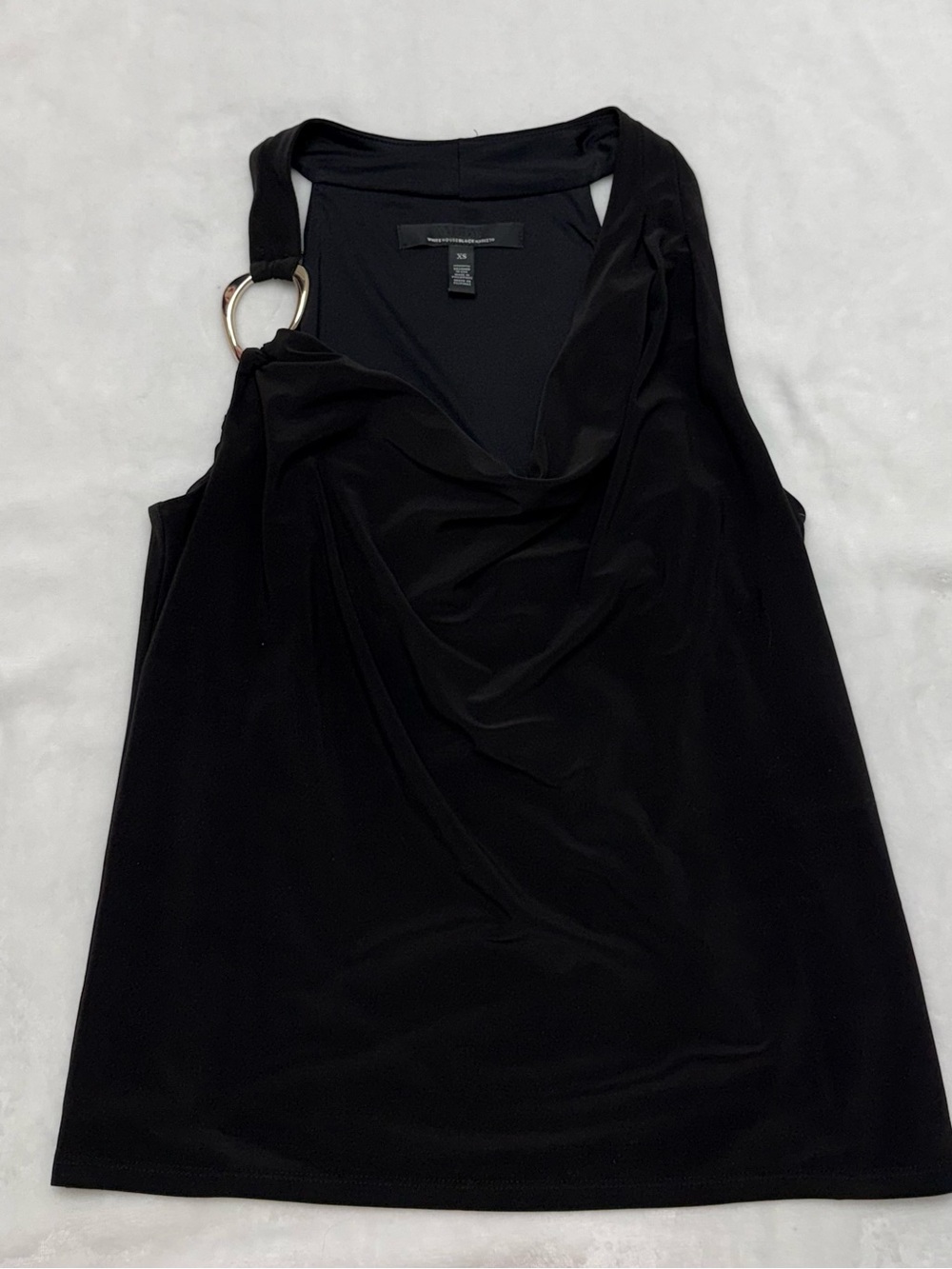 White House Black Market Black Top with Ring Accent